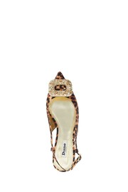 Dune London Animal Print Confidence Broach Trim Flat Slingback Flats - Image 5 of 6