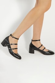 Dune London Black Approach Triple Strap Maryjane Low Court Heels - Image 1 of 6