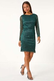 Roman Green Petite Shimmer Tie Belt Shift Dress - Image 1 of 5