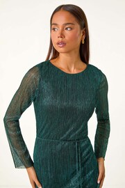 Roman Green Petite Shimmer Tie Belt Shift Dress - Image 4 of 5