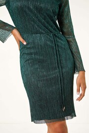 Roman Green Petite Shimmer Tie Belt Shift Dress - Image 5 of 5