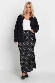 Yours Curve Black Limited Polka Dot Fishtail Skirt - Image 2 of 5