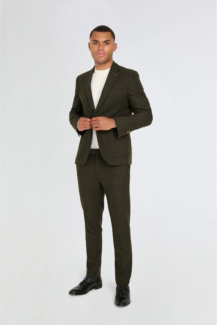 Harry Brown Bottle Green Henry Tweed Blazer - Image 2 of 6