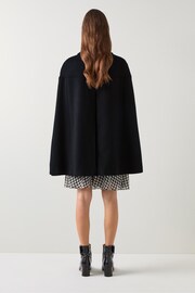 LK Bennett Black Mia Cape Coat With Gold Chain - Image 2 of 3