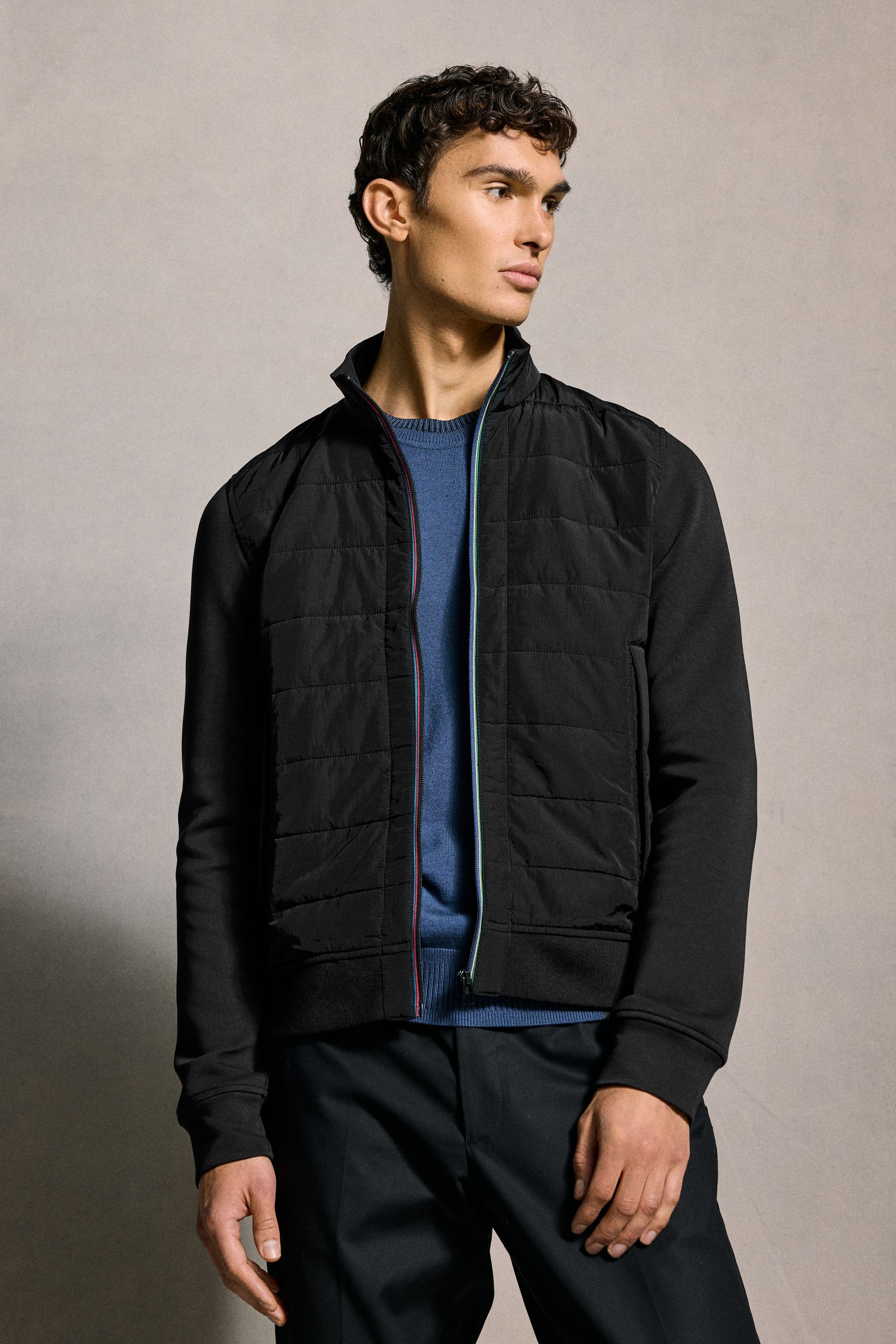 Buy PS Paul Smith Navy Quilted Bomber Jacket from the Next UK online shop