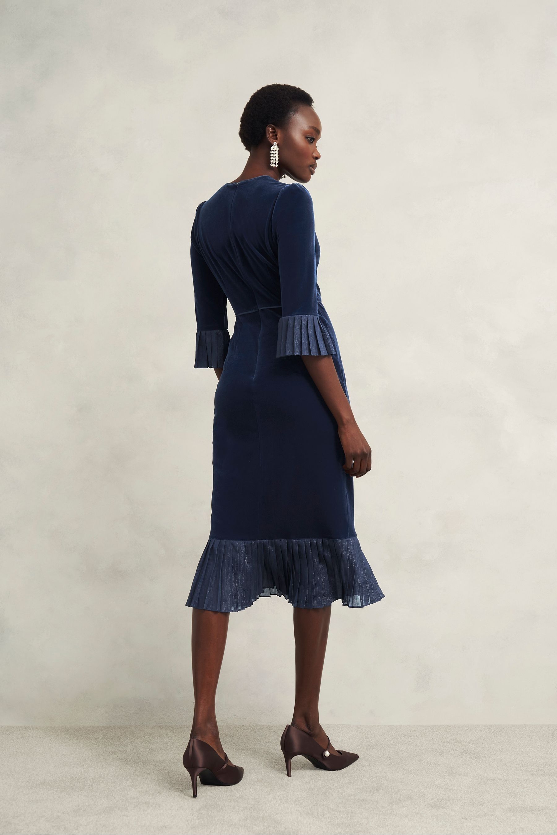 Buy Hobbs Blue Mary Velvet Dress from the Next UK online shop