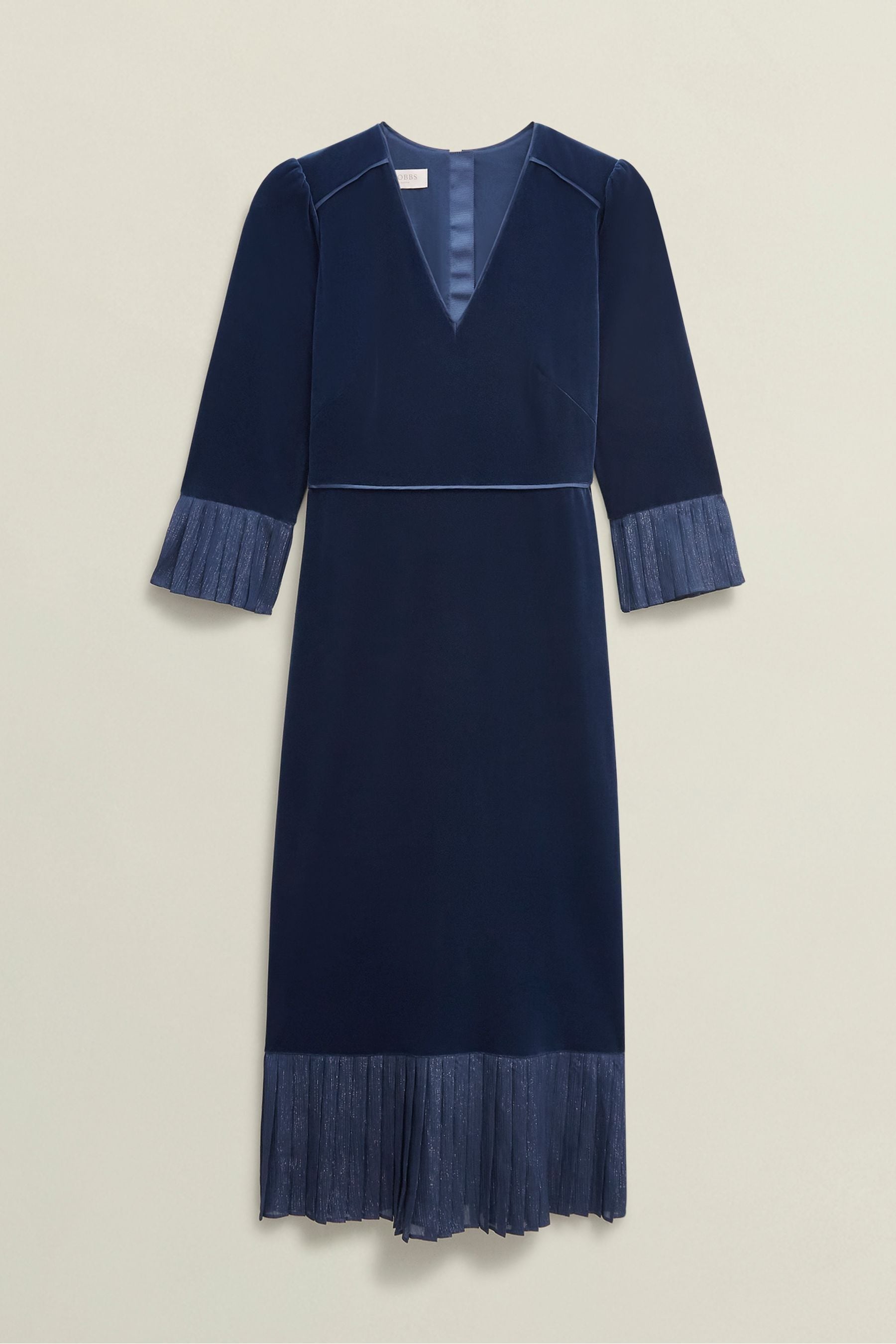 Hobbs blue velvet dress discount