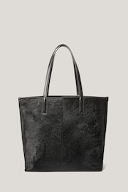 Jigsaw Black Calf Hair Leather Tote Bag - Image 5 of 6