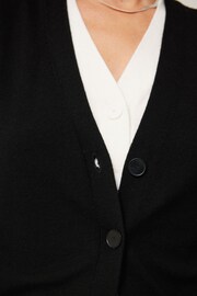 Jigsaw Black Merino Double Front Cardigan - Image 6 of 7