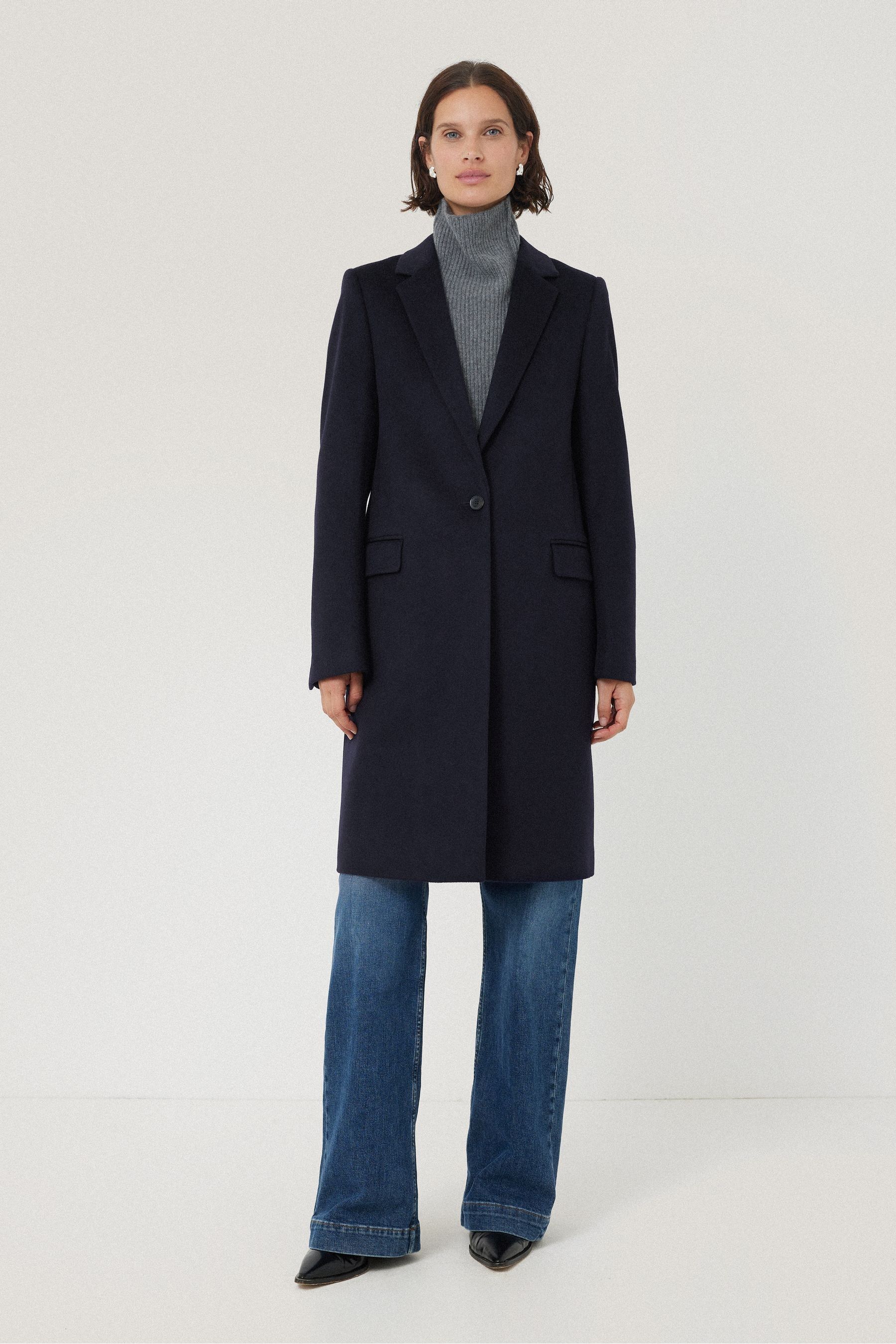 Buy Jigsaw Blue Wool Relaxed City Coat from the Next UK online shop