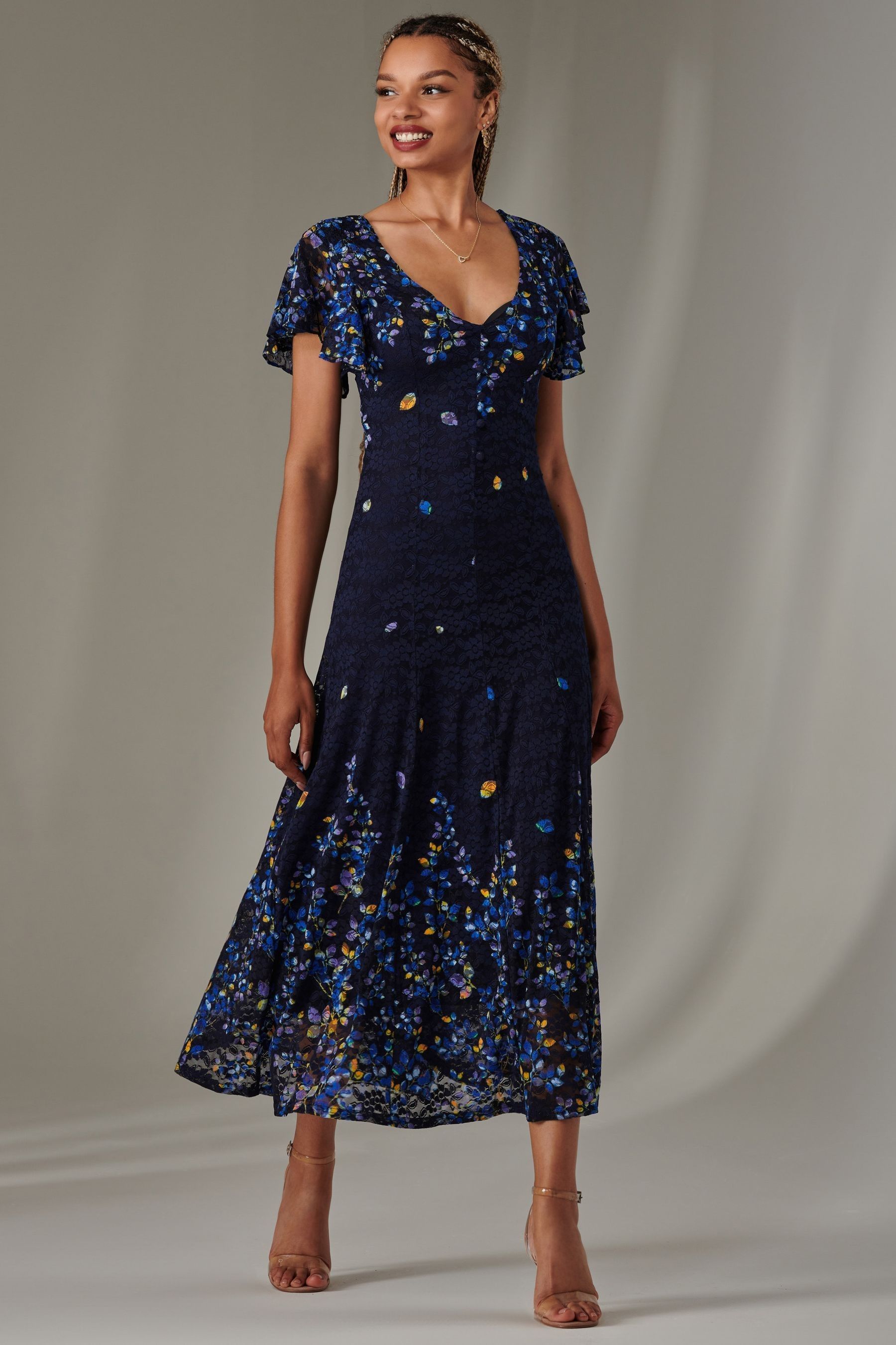 Jolie moi navy lace dress 2025