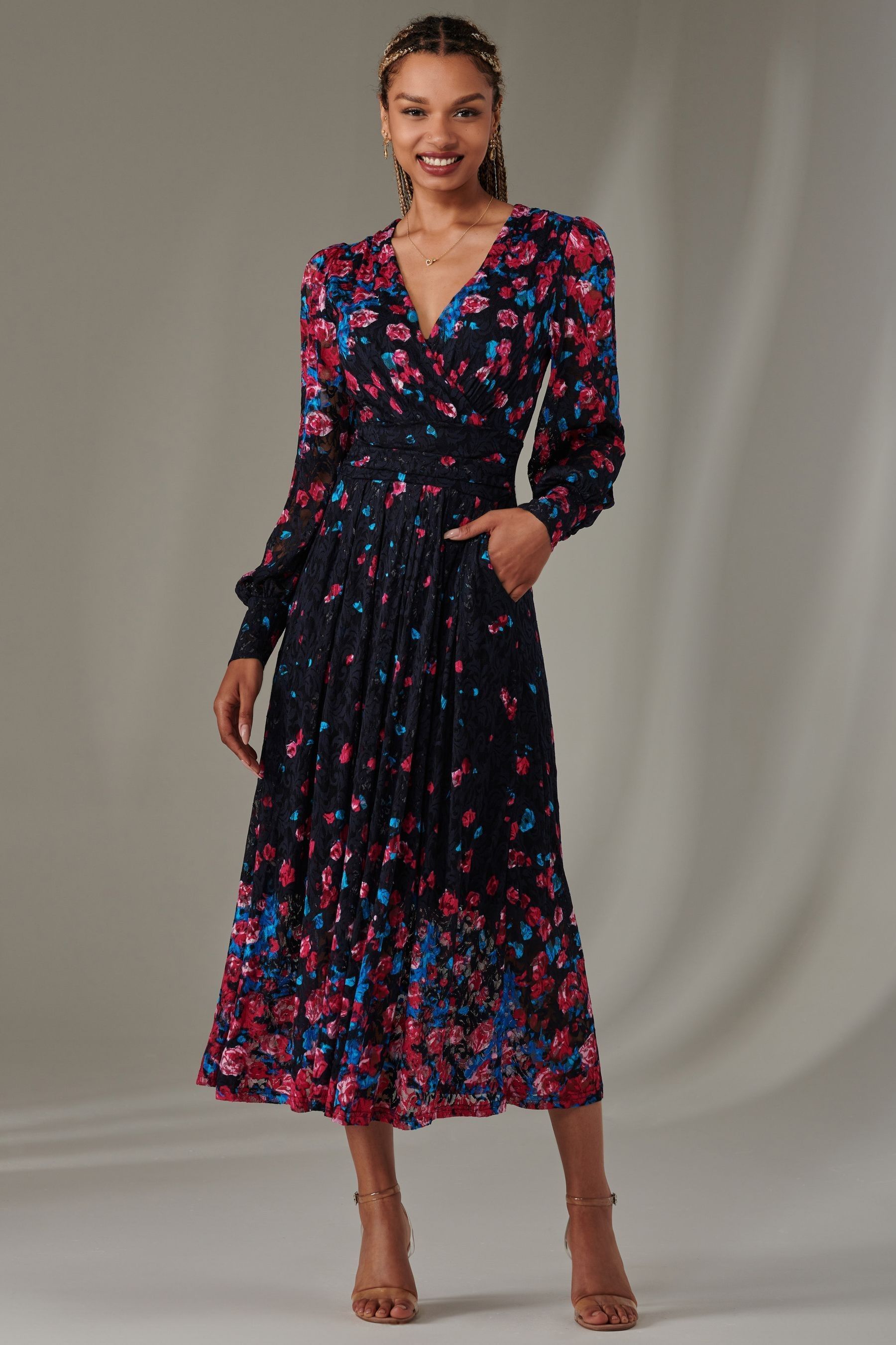 Rosa Clothing Symmetrical Print Maxi Slip Dress main image 1