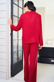 Jim Jam the Label Red Ribbed Sparkle Pyjamas Set - Image 2 of 7