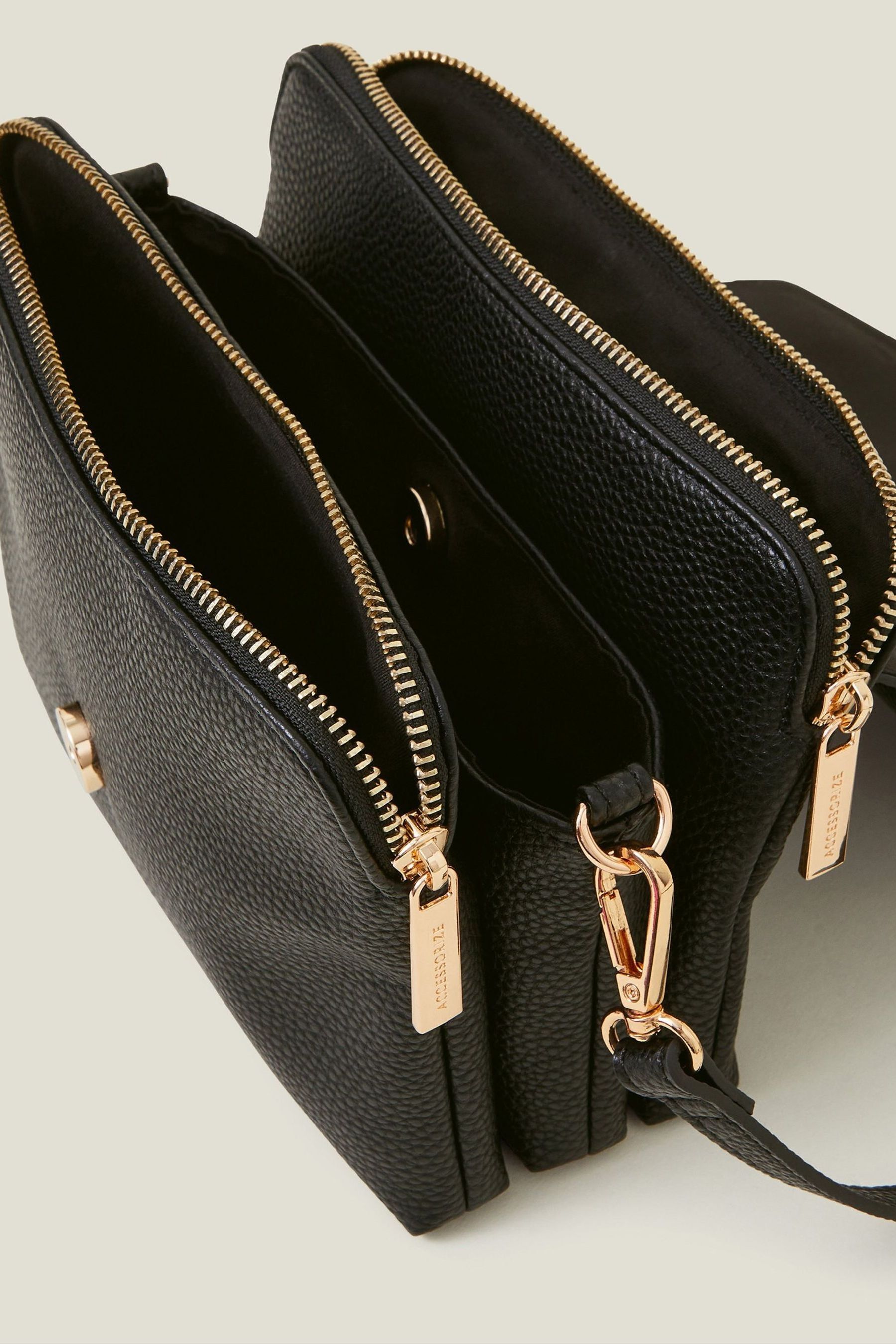 Buy Accessorize Black Double Zip Cross Body Bag from Next Ireland