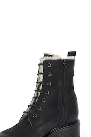 Dune London Black Paniz Lace Up Block Mid Heel Boots - Image 5 of 5