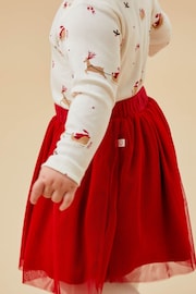 MORI Red Ruby Cotton and Bamboo Christmas Tutu Skirt - Image 2 of 3