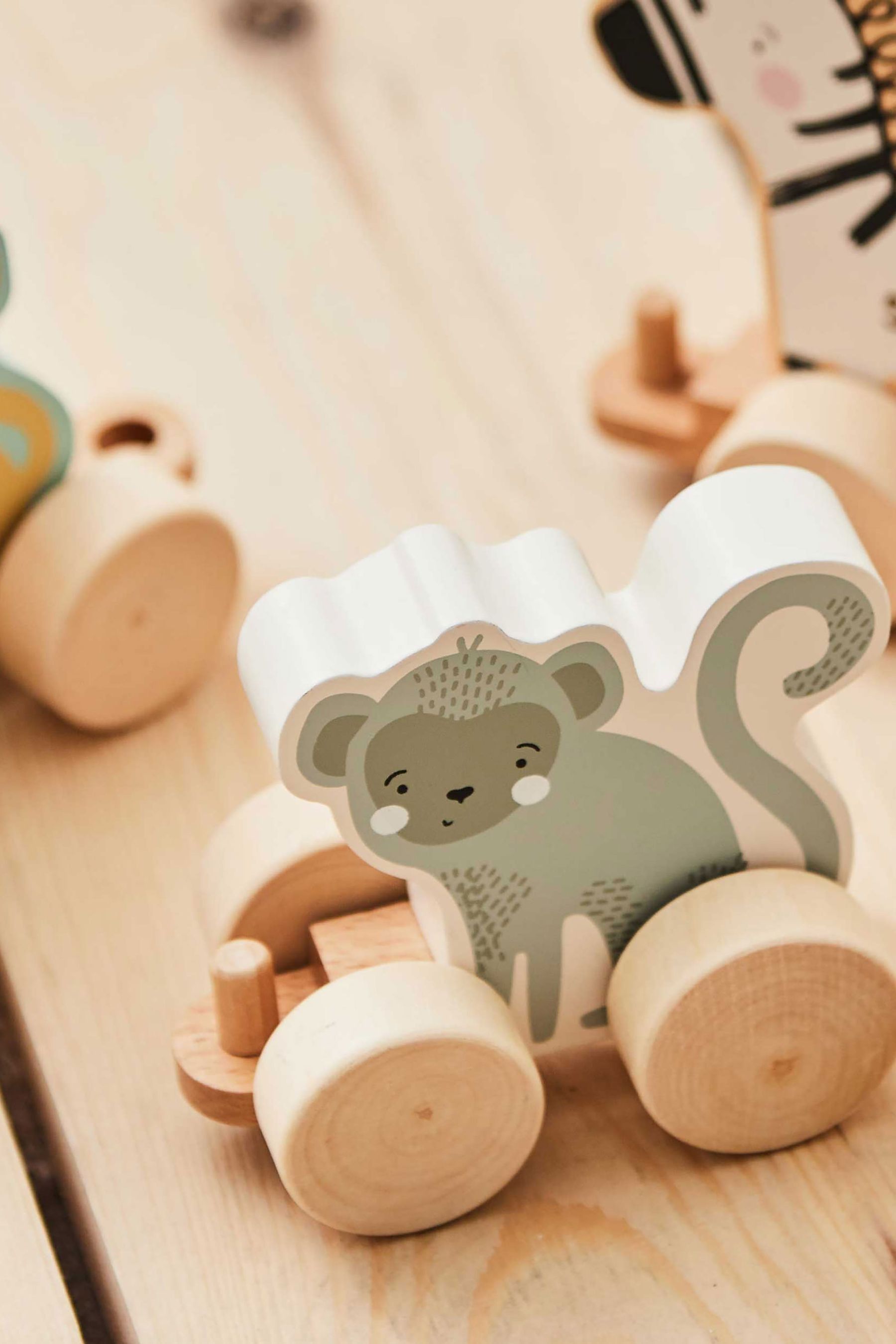 Buy Personalised Safari Wooden Pull Along Toy by My 1st Years from the Next UK online shop