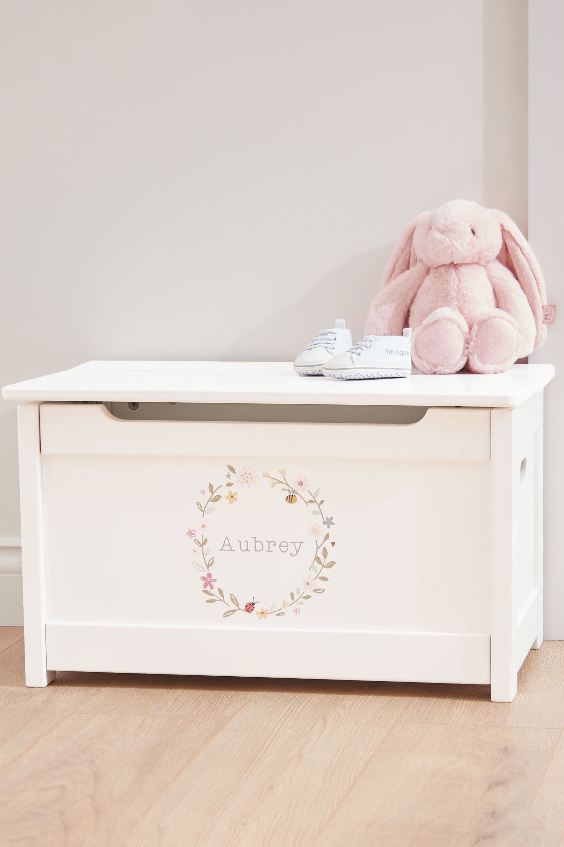 Personalised white toy box cheap
