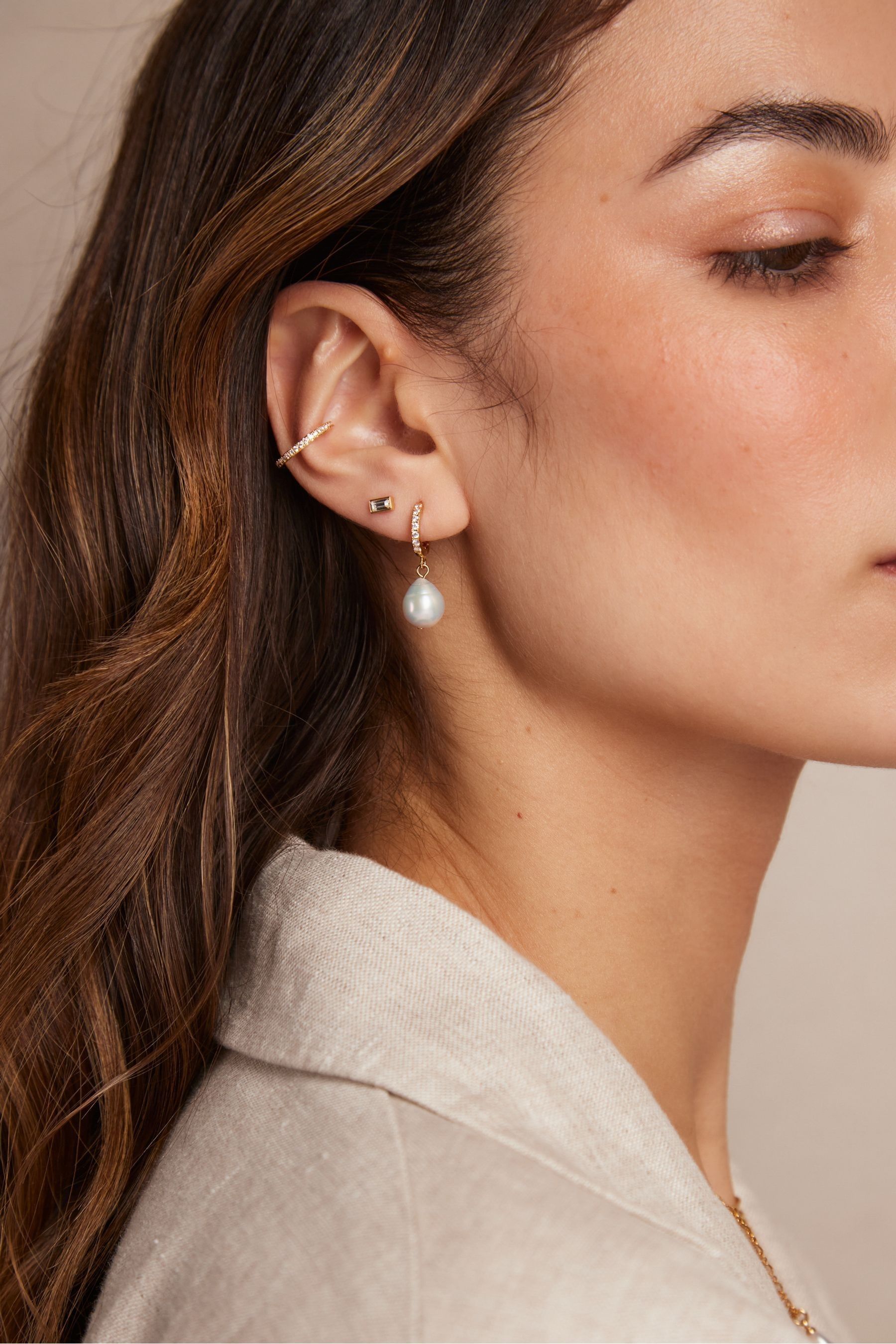 Buy Orelia London Gold Tone Fine Pave Single Ear Cuffs from the Next UK online shop