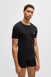 BOSS Natural Black Jersey Cotton 3 Pack T-Shirt - Image 4 of 5