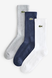 Lacoste Black/White Logo Socks 3 Pack - Image 1 of 5