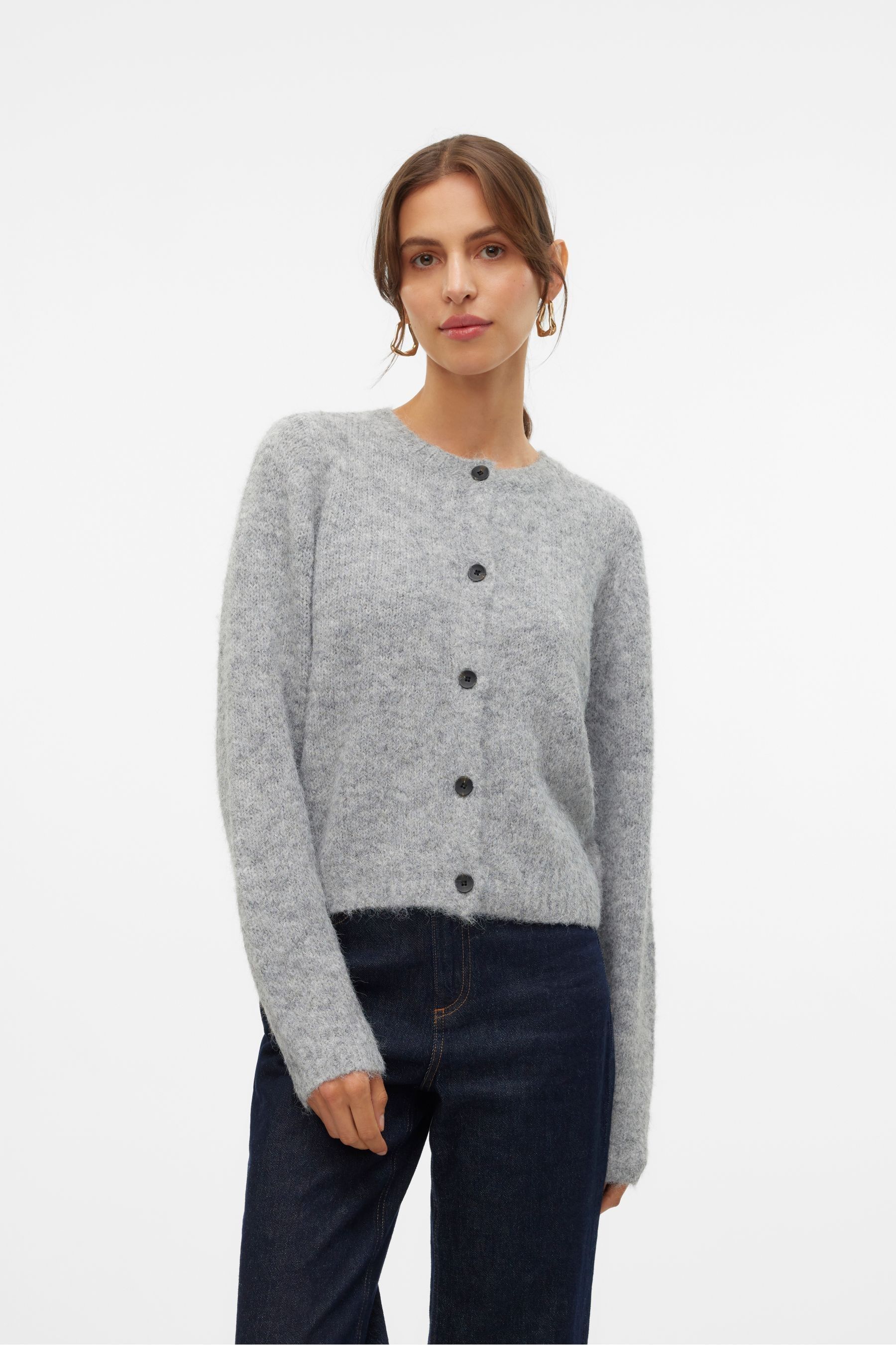 Grey button up cardigan clearance