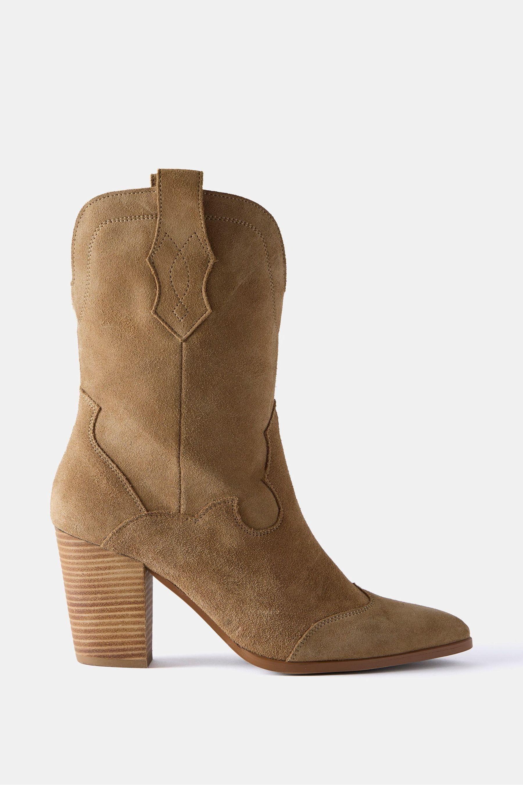 Buy Mint Velvet Brown Suede Cowboy Ankle Boots from Next Malta