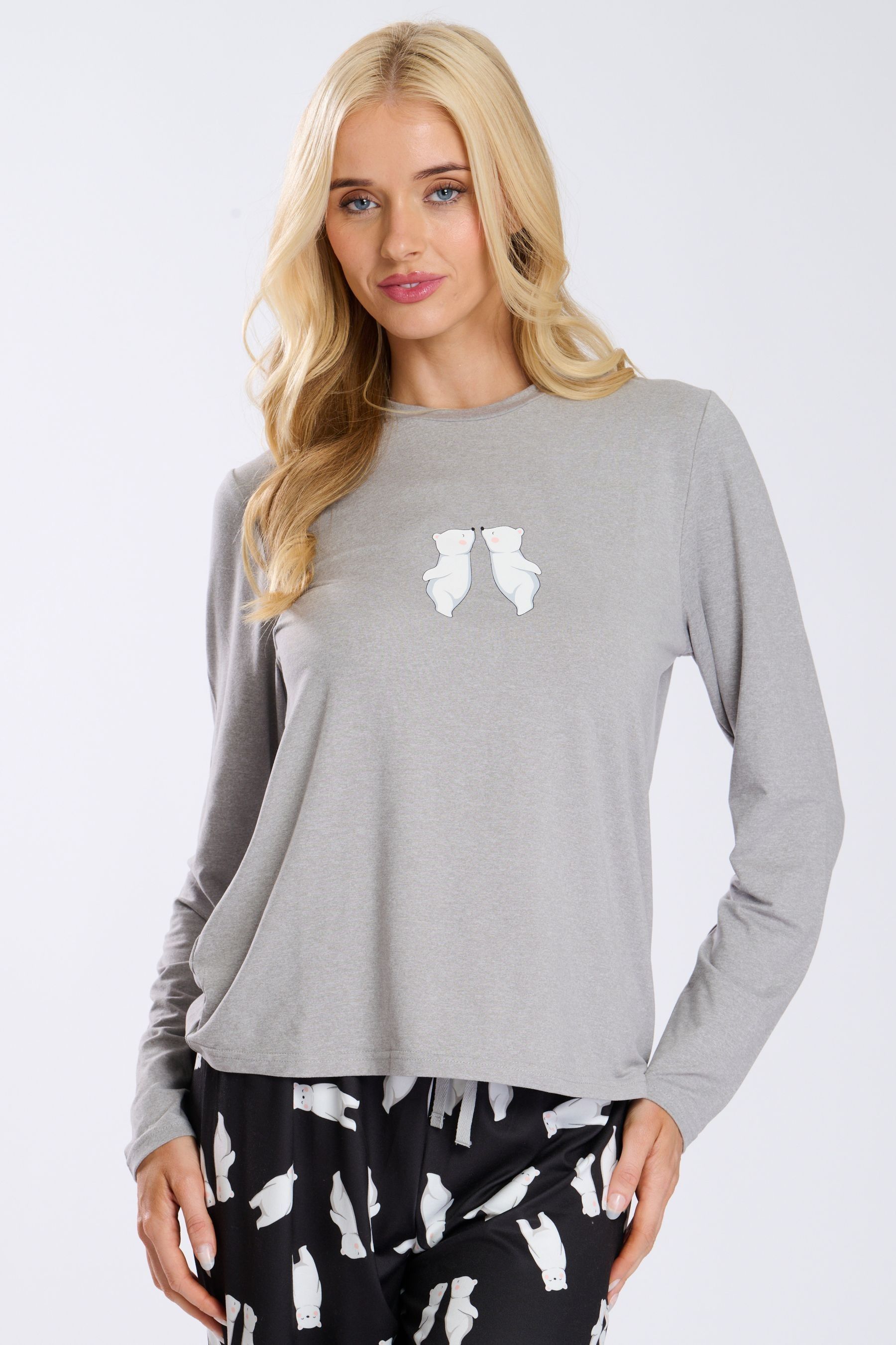 Grey polar bear pyjamas deals