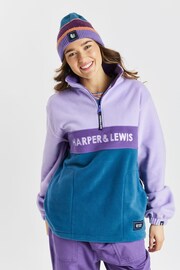 Harper & Lewis Purple Lavender Mellow 1/4 Zip Fleece - Image 1 of 6