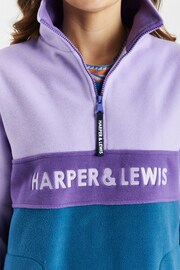 Harper & Lewis Purple Lavender Mellow 1/4 Zip Fleece - Image 3 of 6