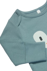 MORI Blue Little Penguin Cotton And Bamboo Christmas Baby Outfit - Image 4 of 7