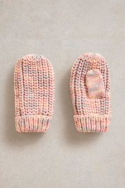 White Stuff Pink Spacedye Mittens Gloves - Image 1 of 3