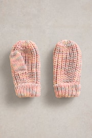 White Stuff Pink Spacedye Mittens Gloves - Image 2 of 3