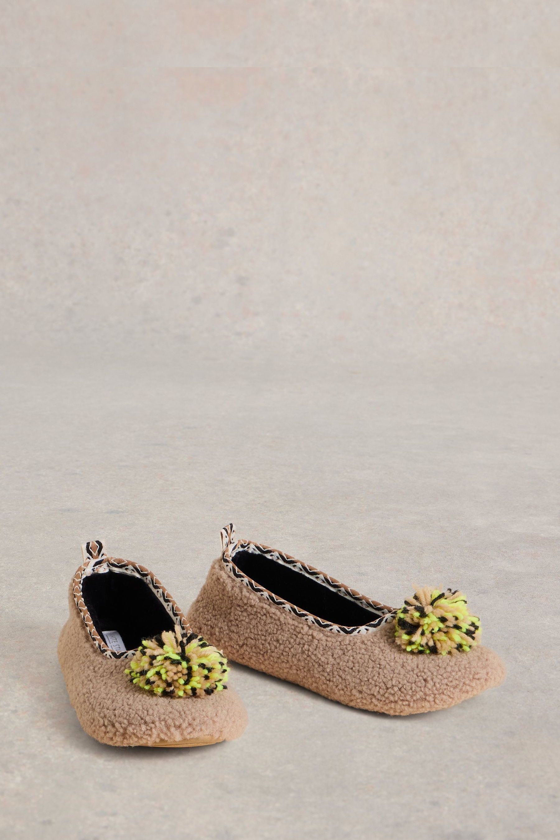 White stuff pom pom slippers 2025