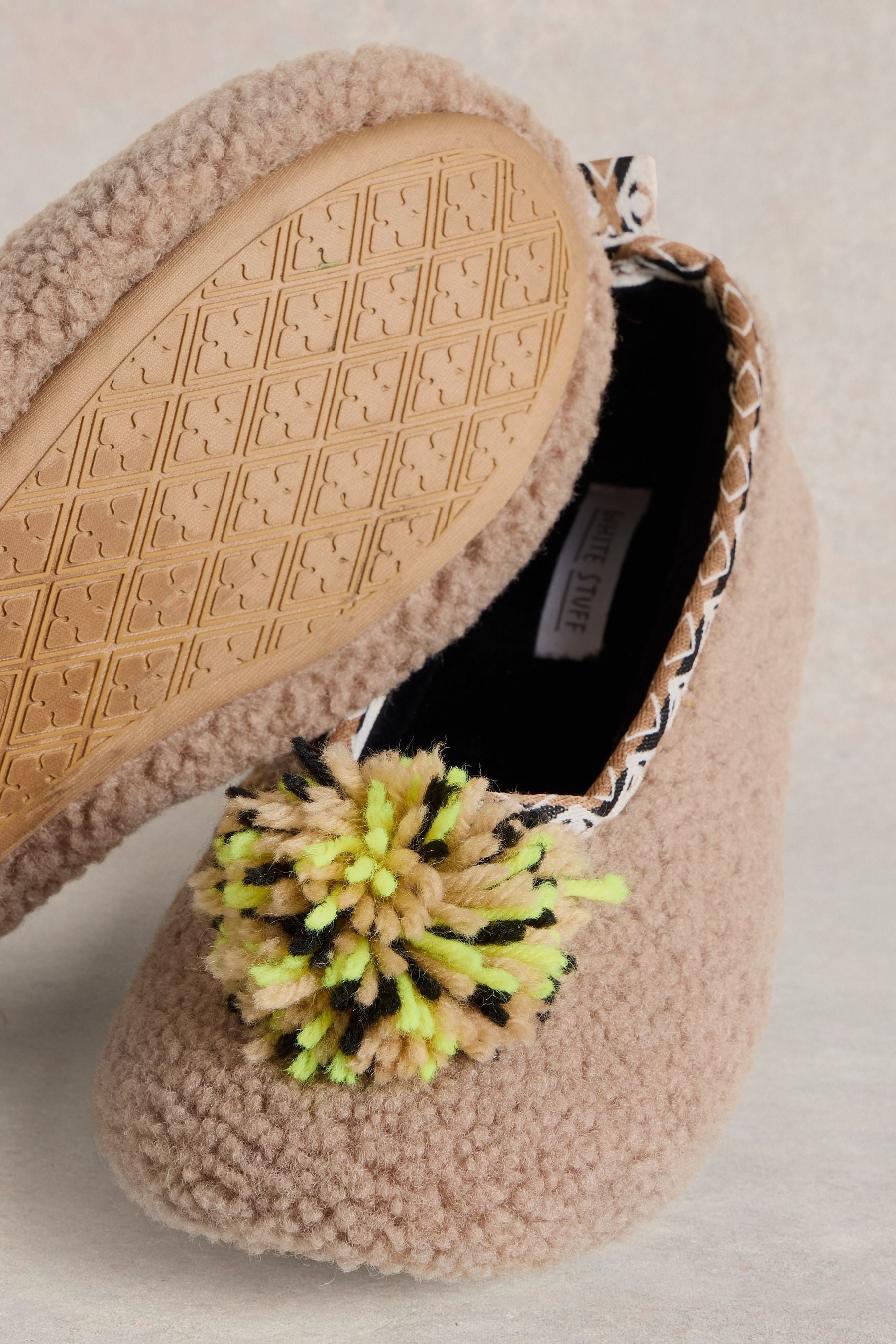 Buy White Stuff Natural Pom Ballet Slippers from Next Malta