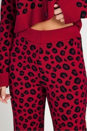 PixieGirl Petite Red Leopard Print Wide Leg Trousers - Image 3 of 4