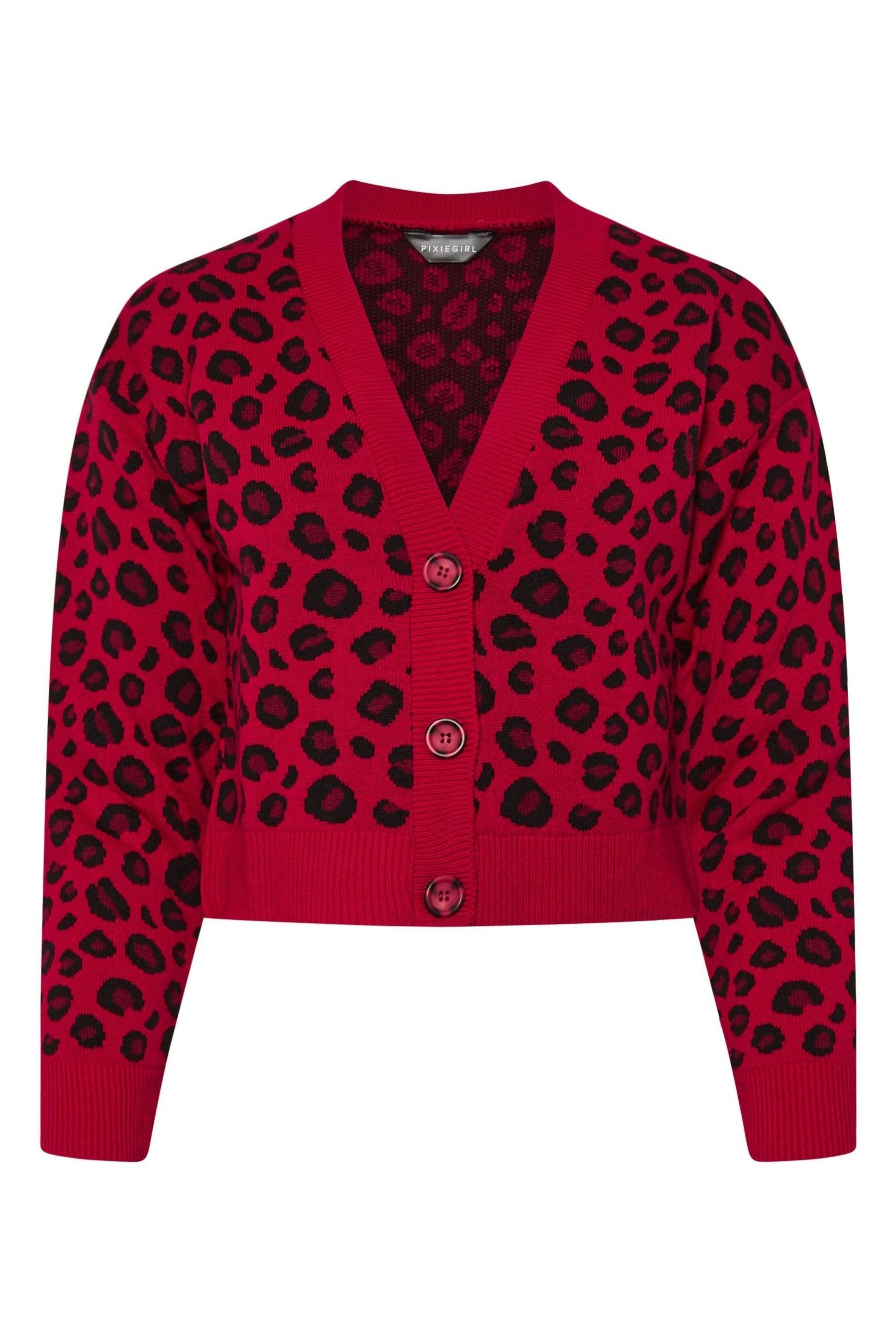 Buy PixieGirl Petite Red Leopard Print Knitted Cardigan from Next Malta