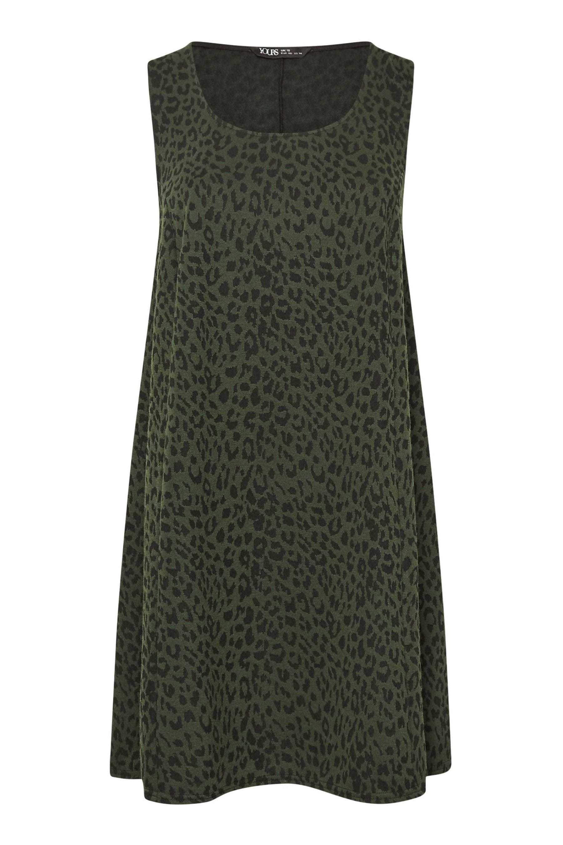 Buy Yours Curve Green Pinafore Jaquard Animal Print A Line Dress from the Next UK online shop