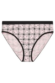 Yours Curve Pink Stretch Star Check High Leg Briefs 5 Packs - Image 7 of 9