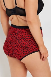 Yours Curve Red Stretch Animal Print Stars Full Briefs 5 Pack - Image 3 of 8