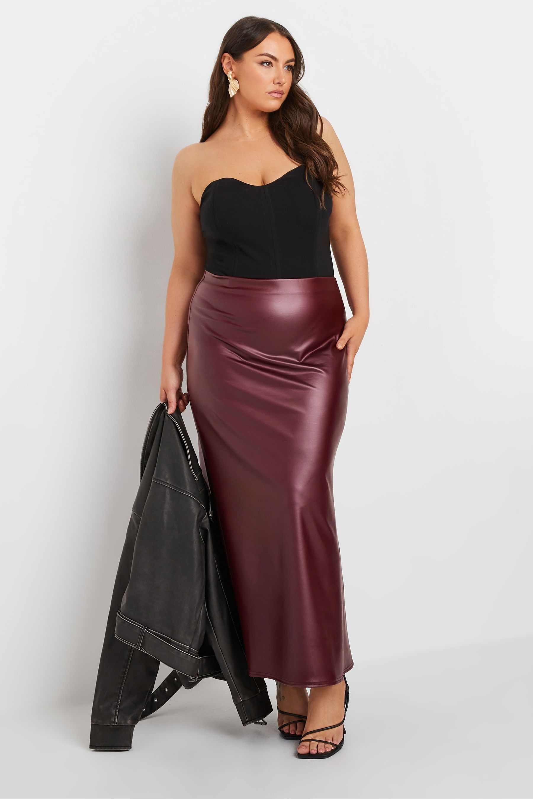Plus size pu skirt shop