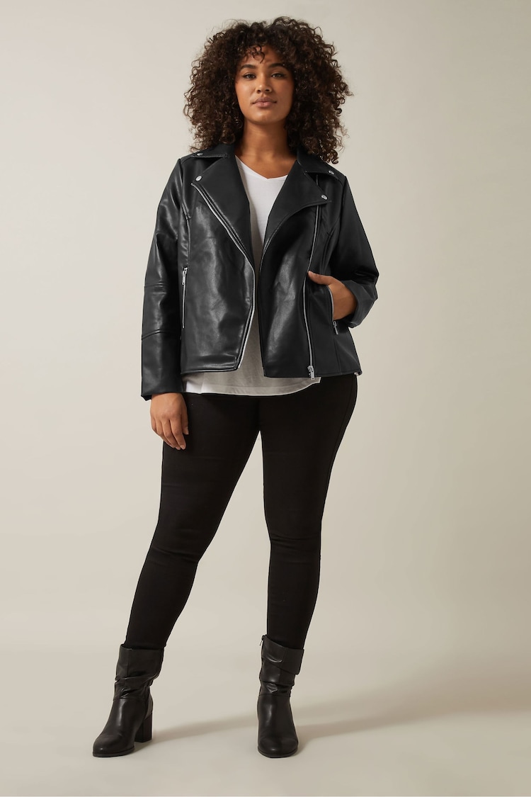 Evans PU Biker Black Jacket - Image 2 of 5