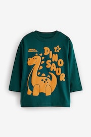 Bottle Green 100% Cotton Long Sleeve Character T-Shirt (3mths-7yrs) - Image 1 of 4