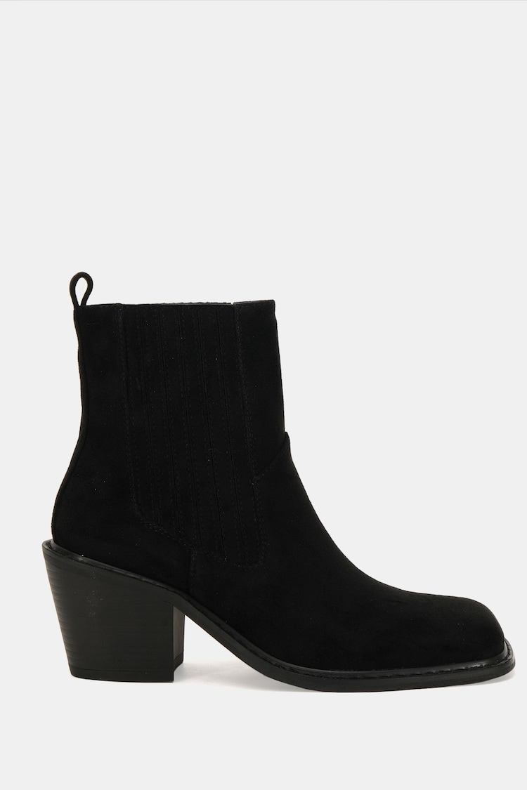 Novo Black Standard Fit Gala Square Toe Chelsea Ankle Boots - Image 2 of 6