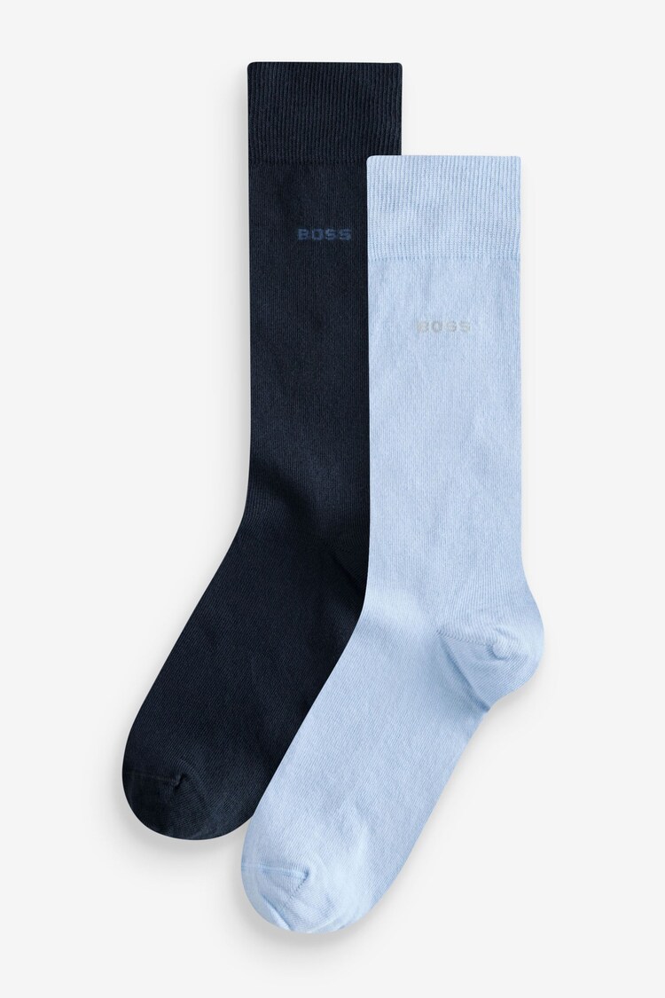 BOSS Blue Regular Length Cotton Blend Socks 2 Pack - Image 1 of 3