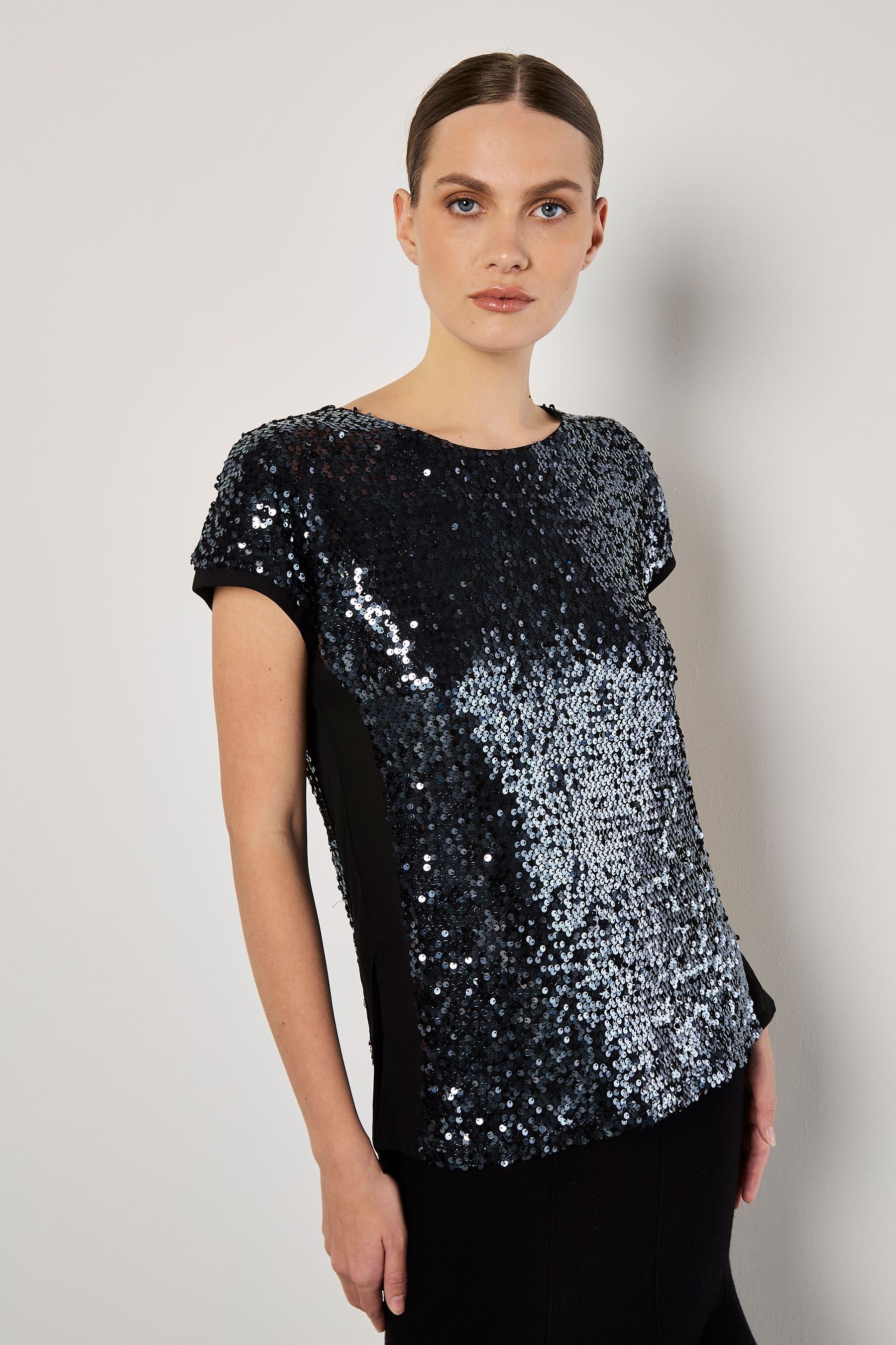 Buy Apricot Grey Rainbow Sequin T Shirt from the Next UK online shop