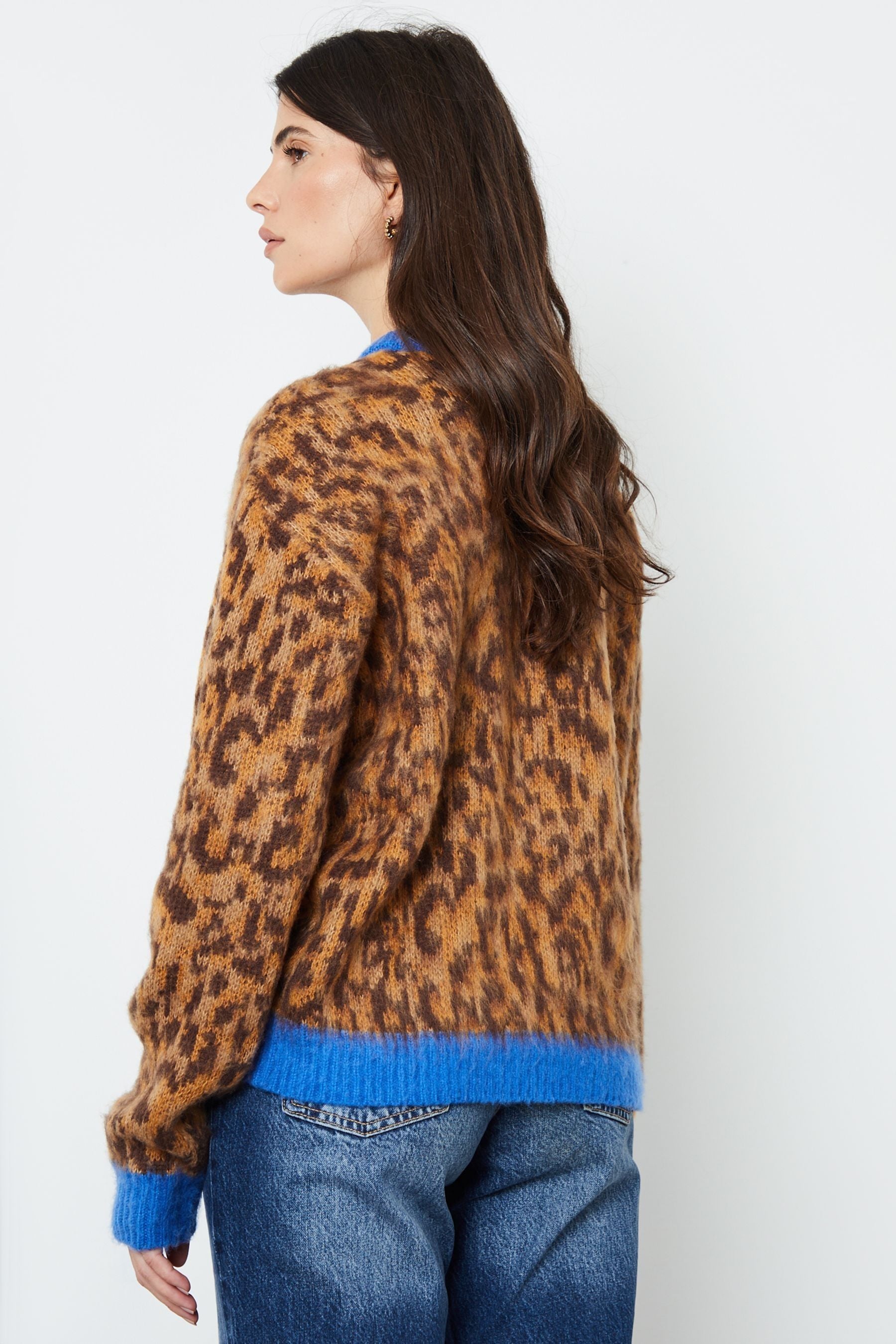 Orange stripe leopard jumper cheap