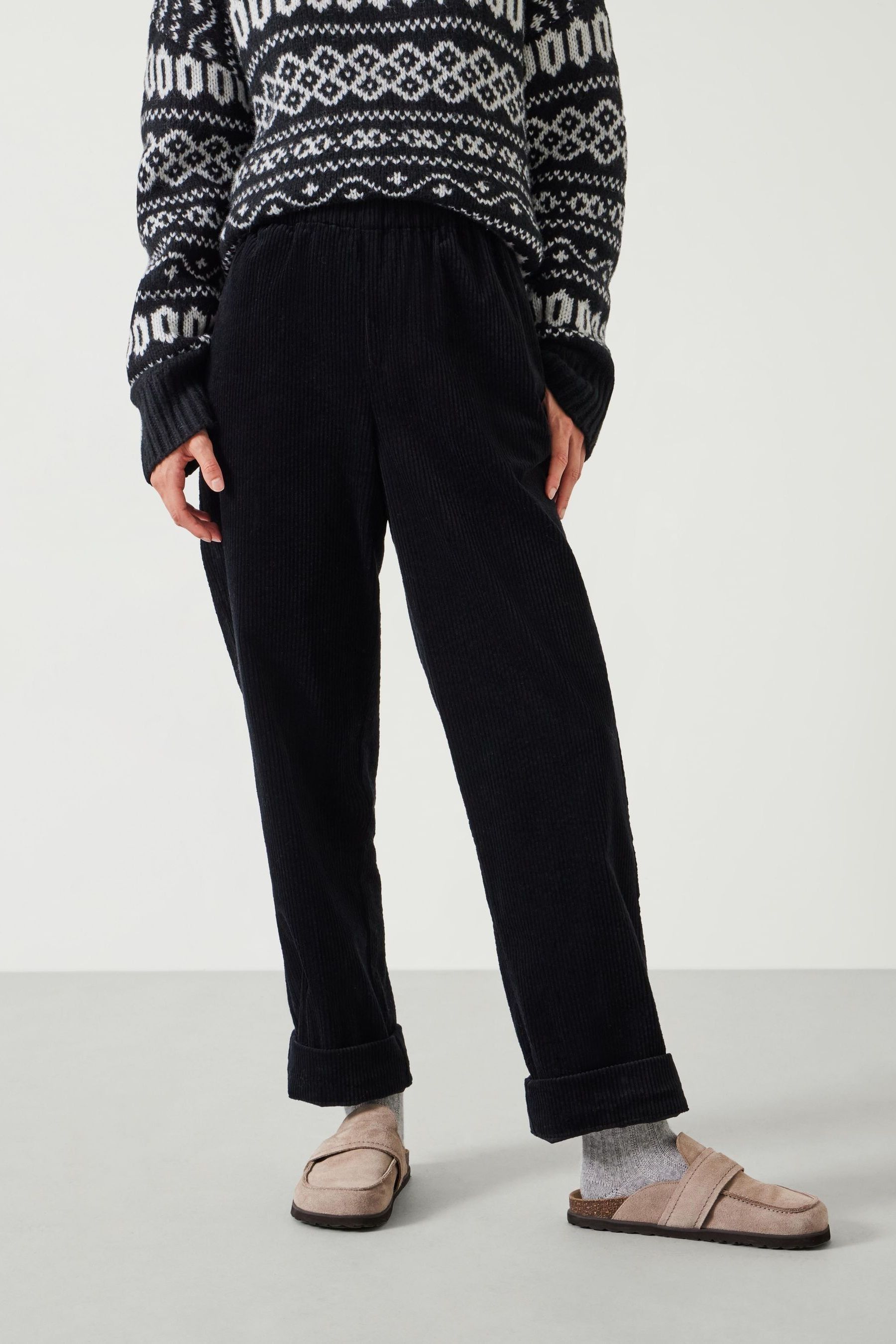 Buy Hush Black Lisa Cord 100 Cotton Joggers from Next United Arab Emirates