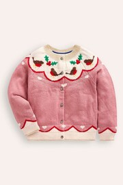 Boden Pink Edie Fairisle Pattern Cardigan - Image 1 of 2