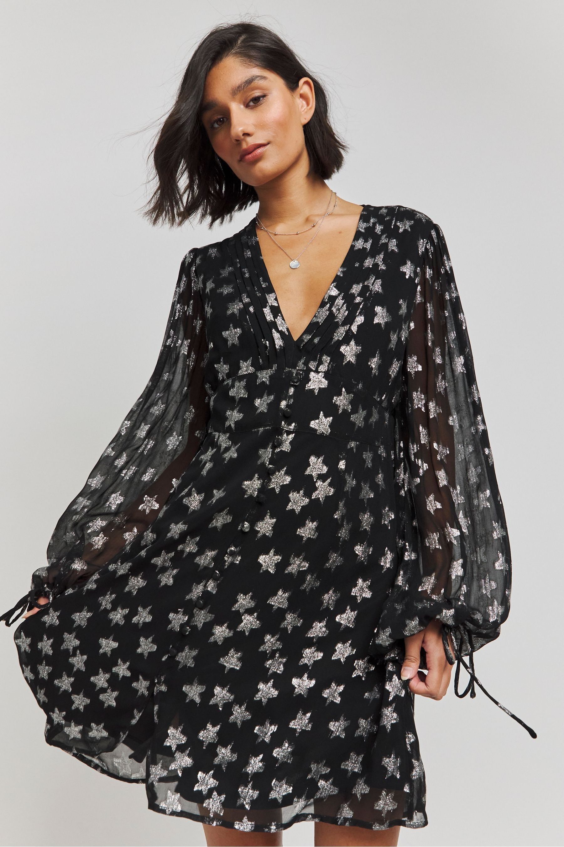 Buy Simply Be Black Jacquard Skater Dress from the Next UK online shop